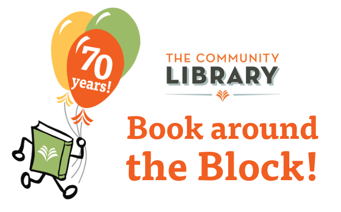 Book around the Block 70 years icon stacked