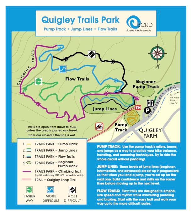 Quigley Bike Park Trail Map - Hailey, Idaho