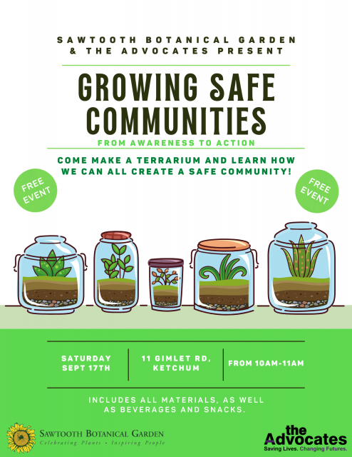 Growing Safe Communities Terrarium Workshop @ Sawtooth Botanical Garden | Ketchum | Idaho | United States