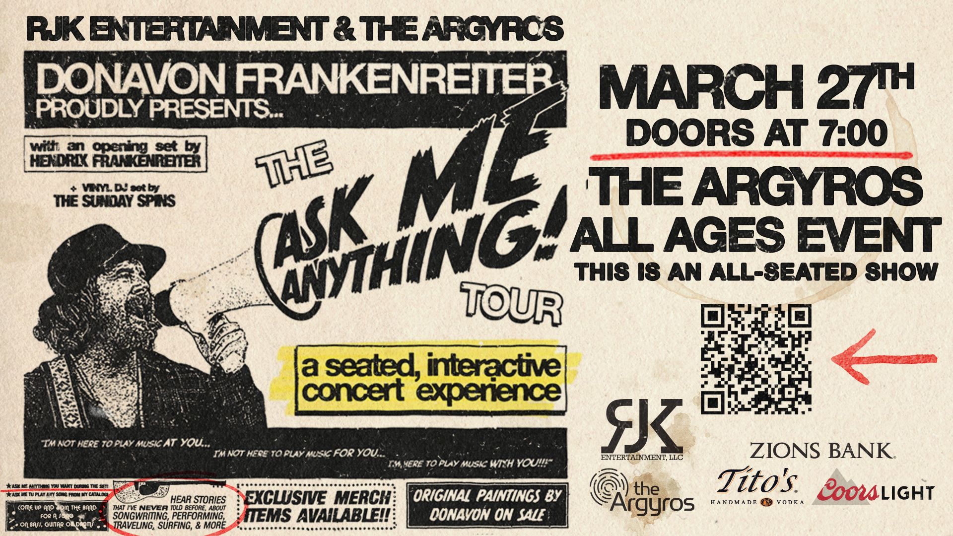 Donavon Frankenreiter “Ask Me Anything” Tour Duo Acoustic Evening