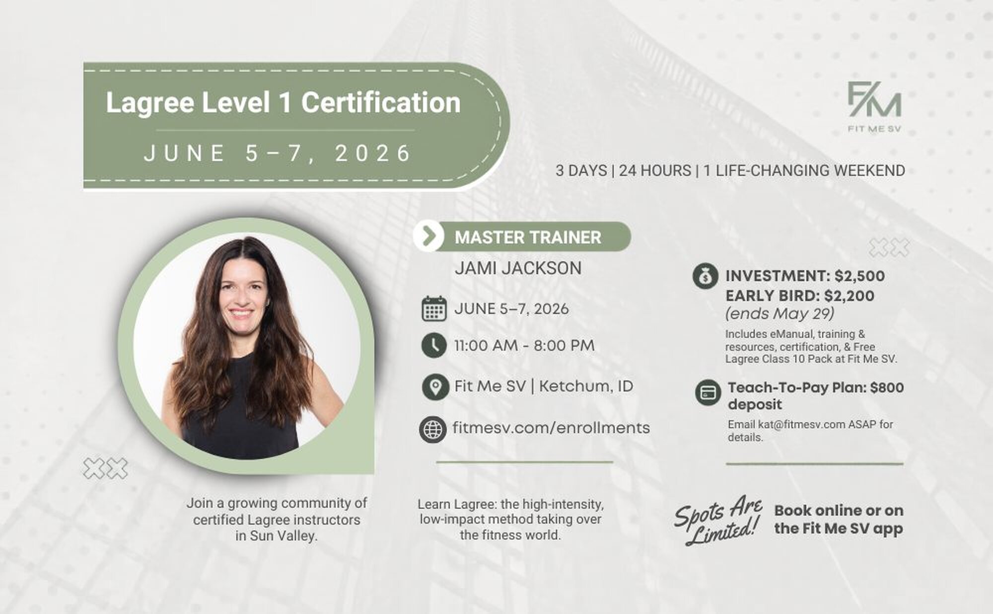 Lagree Level 1 Certification Training – June 5-7