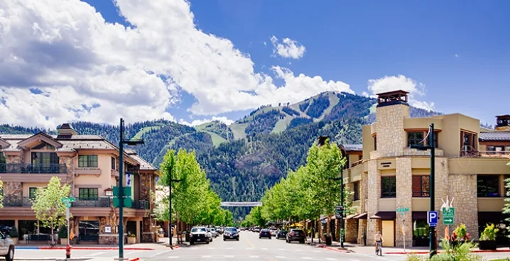 Downtown Ketchum in summer